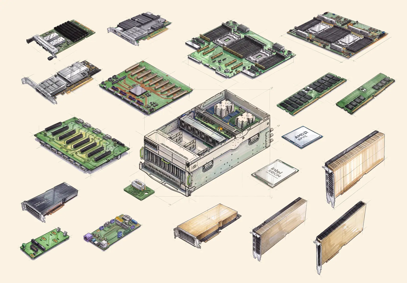 The thirteen components of the MGX platform